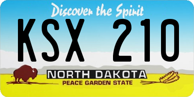 ND license plate KSX210