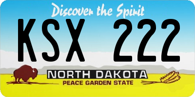 ND license plate KSX222