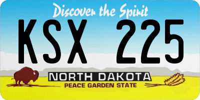 ND license plate KSX225
