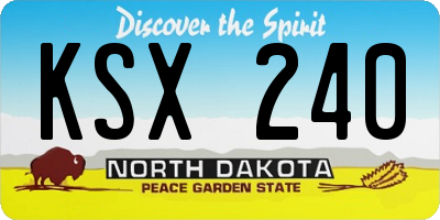 ND license plate KSX240