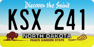 ND license plate KSX241