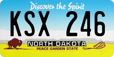 ND license plate KSX246