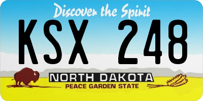 ND license plate KSX248