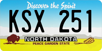 ND license plate KSX251