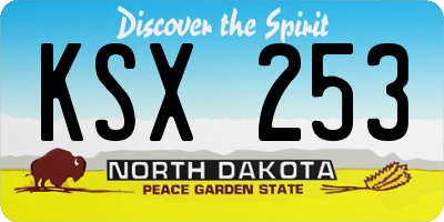 ND license plate KSX253