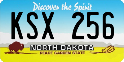 ND license plate KSX256