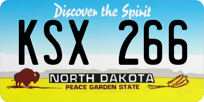 ND license plate KSX266