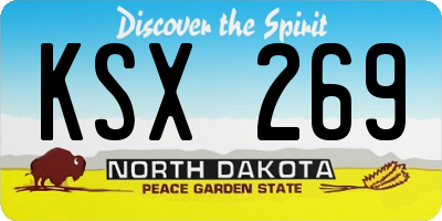 ND license plate KSX269