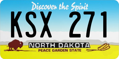 ND license plate KSX271