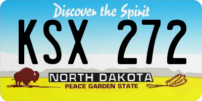 ND license plate KSX272