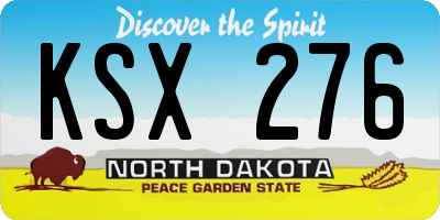ND license plate KSX276