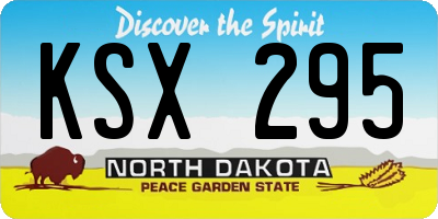 ND license plate KSX295