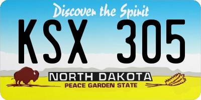 ND license plate KSX305
