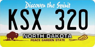 ND license plate KSX320