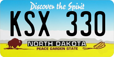 ND license plate KSX330