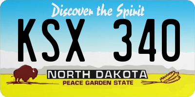 ND license plate KSX340