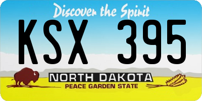 ND license plate KSX395