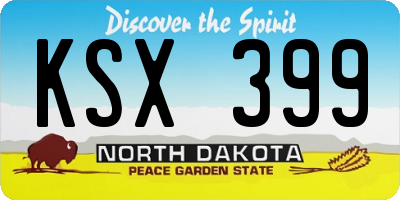 ND license plate KSX399