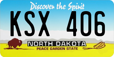 ND license plate KSX406