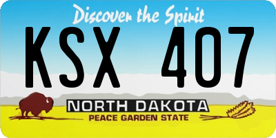 ND license plate KSX407