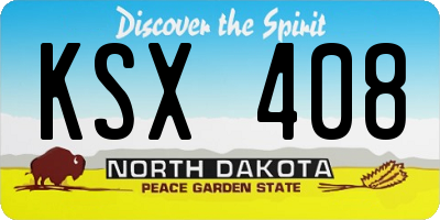 ND license plate KSX408