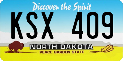 ND license plate KSX409