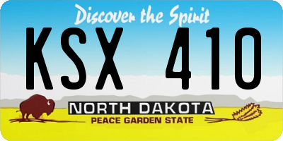 ND license plate KSX410