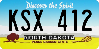 ND license plate KSX412