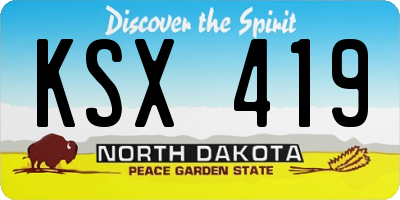 ND license plate KSX419