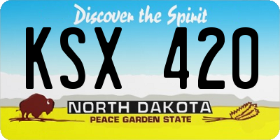 ND license plate KSX420