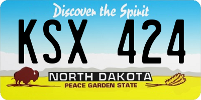 ND license plate KSX424