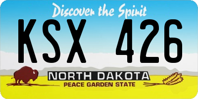 ND license plate KSX426