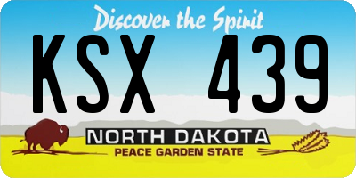 ND license plate KSX439