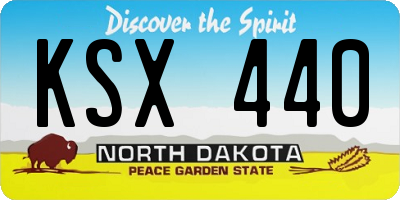 ND license plate KSX440