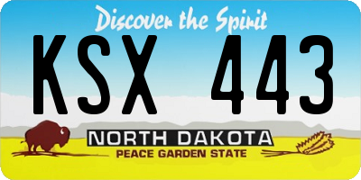 ND license plate KSX443
