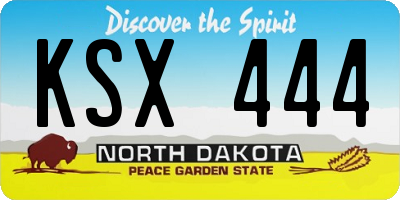 ND license plate KSX444