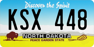 ND license plate KSX448