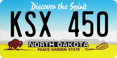 ND license plate KSX450
