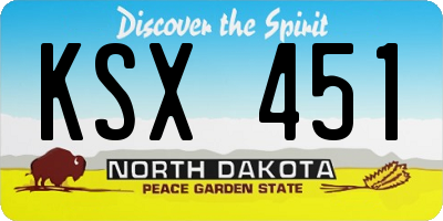 ND license plate KSX451