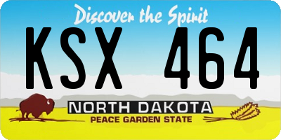 ND license plate KSX464