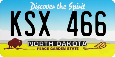 ND license plate KSX466