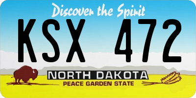 ND license plate KSX472