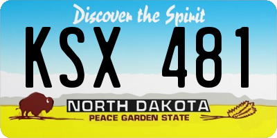 ND license plate KSX481