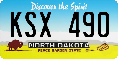 ND license plate KSX490