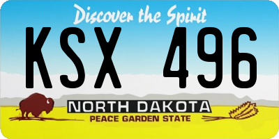 ND license plate KSX496