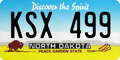 ND license plate KSX499