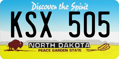 ND license plate KSX505