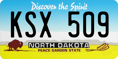 ND license plate KSX509