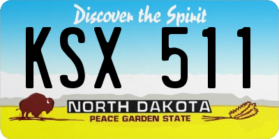 ND license plate KSX511