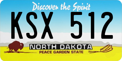 ND license plate KSX512
